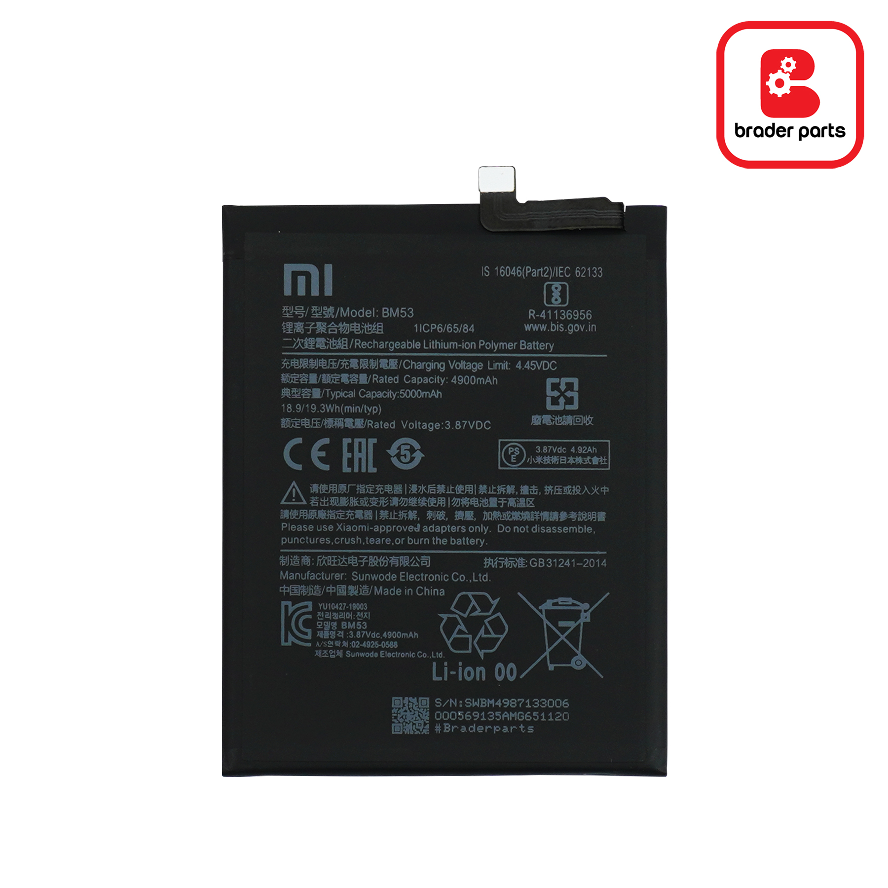 Baterai Xiaomi Mi 10T / Mi 10T Pro BM53